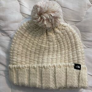 The North Face Beanie- Cream & Pink